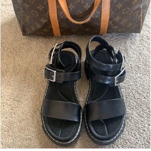 NWOB rag & bone Black Leather Buckle Strap Sandals